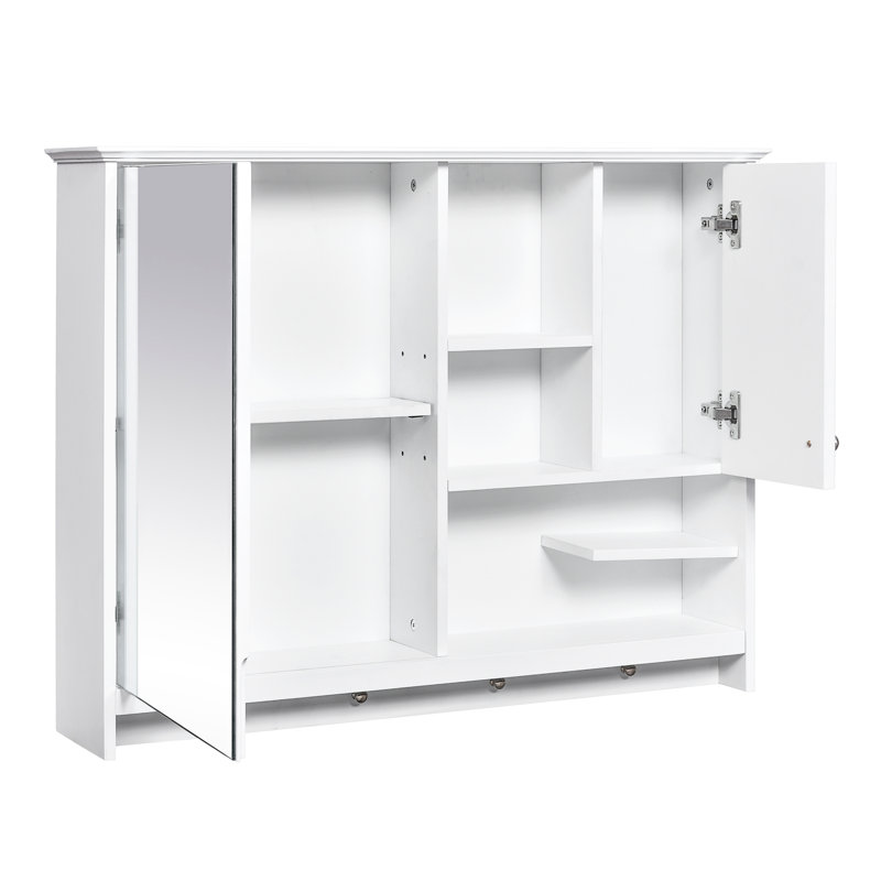 Armoire de rangement murale de salle de bain de 36 pouces avec miroir - espace pratique et élégant pour tablette réglable