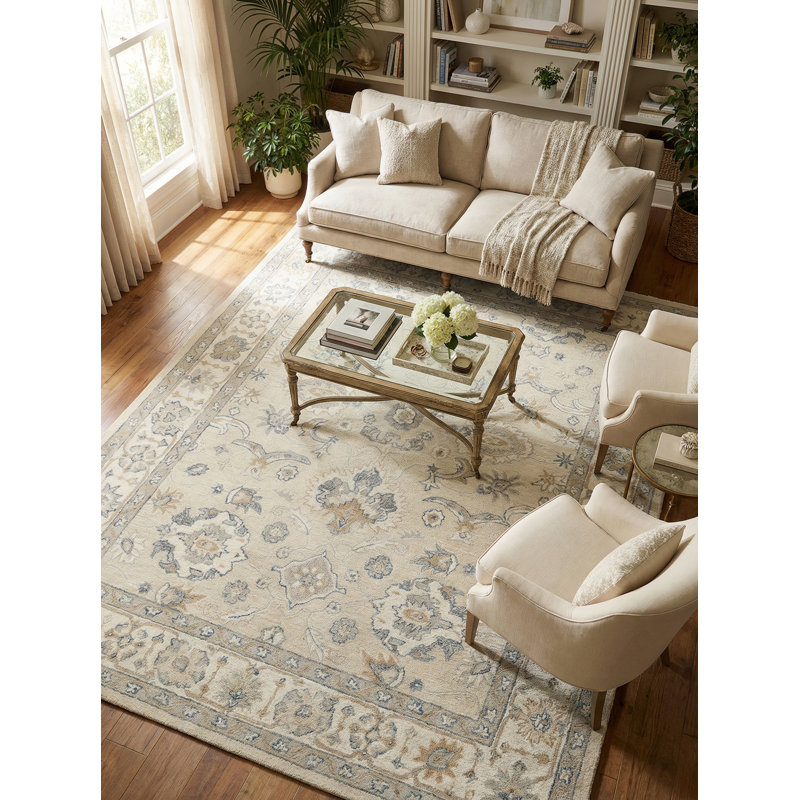 Marietta Oushak Handmade Oushak Oriental Area Rug, Rectangle 6' x 9'