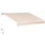 Auvent de terrasse 13 'x 8' - et eau -, manivelle manuelle, cadre en aluminium pour patio, cour, cadre de balcon, balcon pare-soleil, rayure beige