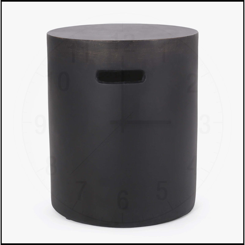 Table d'appoint d'extérieur en béton léger avec poignée découpée et design moderne