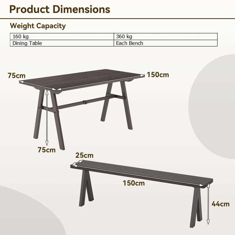 6 - Person Patio Dining Set Rectangular Table