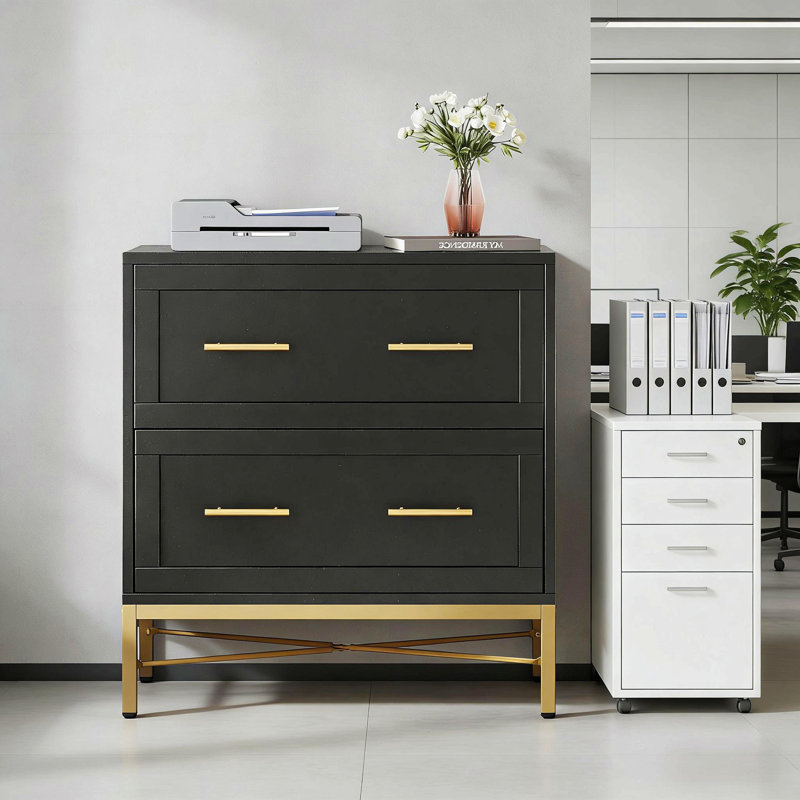 Armoire au design épuré, classeur de bureau, armoire de rangement durable, Noir