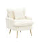 Fauteuil simple en velours côtelé beige de 77 cm (30,31 pouces), ergonomique pour un confort optimal, coussins épais et bon maintien postural