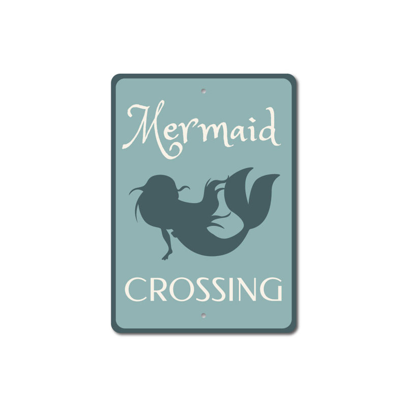 Plaque en aluminium sirène, H 14 po x l 10 po x P 0,04 po
