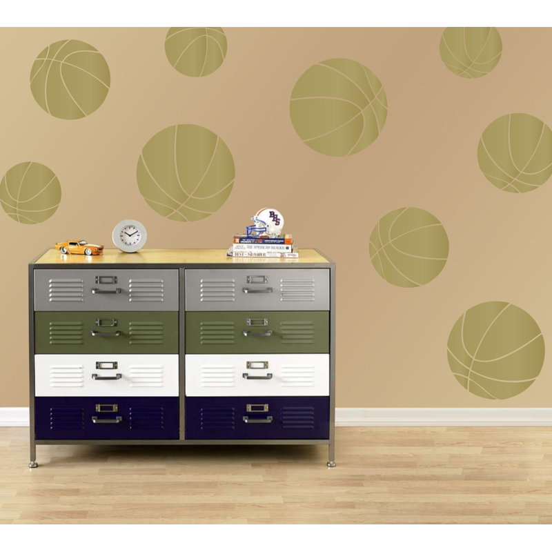 Décalcomanie murale baskets, H 40 po x l 40 po x P 0,01 po, Or