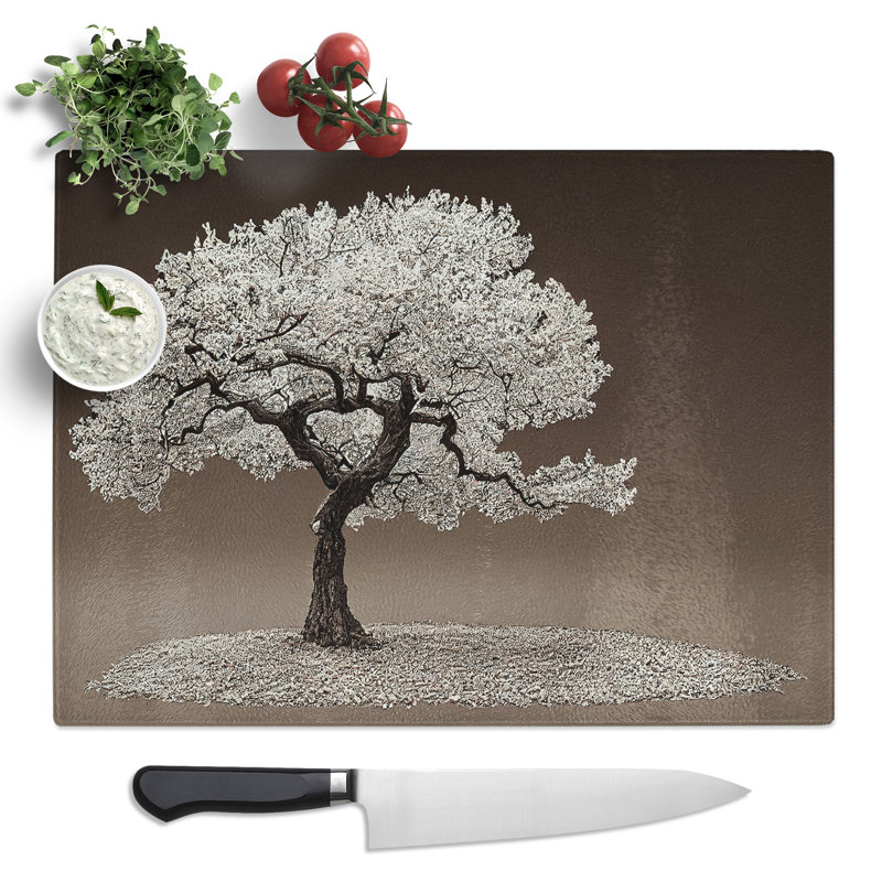 Splendid Tree  Glass Chopping Board