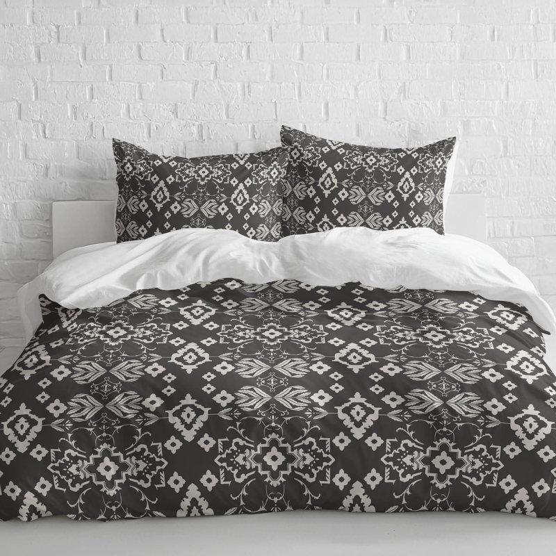 Block 3- Piece Comforter Set, King Comforter + 2 King Pillowcases, Charcoal