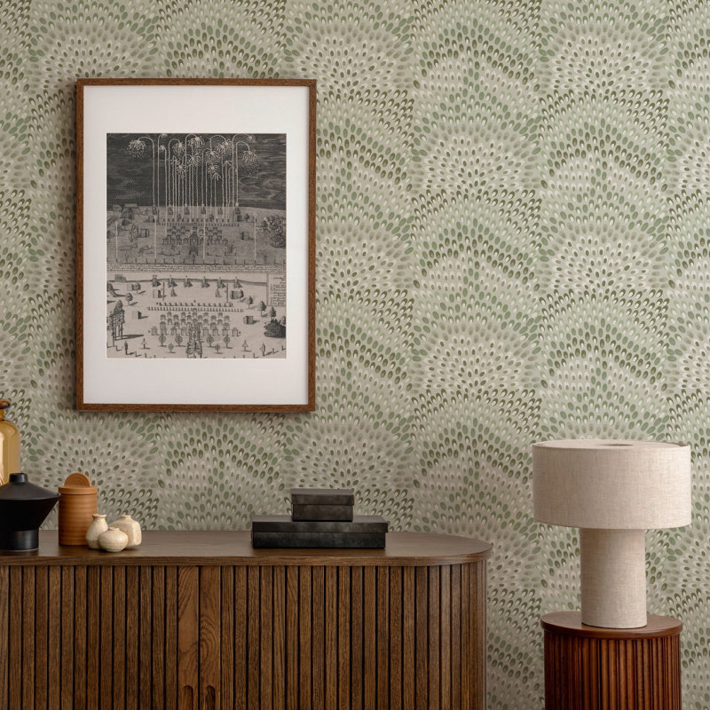 Jandaya Wallpaper, Green, Faux Grasscloth, Non-pasted