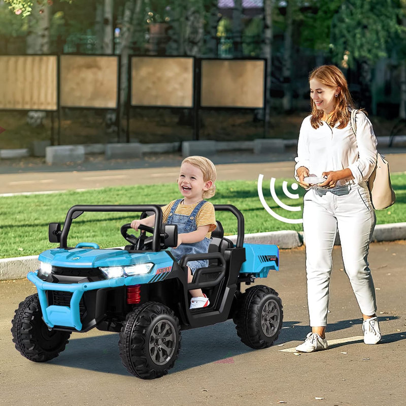 Blue 24V 6-Wheel Kids Ride-On Dump Truck with Remote Control