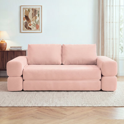 81" Boneless Corduroy Convertible Futon Sofa Bed, No Assembly Required