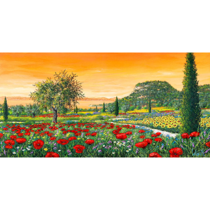 The Hills In Bloom by Tebo Marzari - Wrapped Canvas Painting, 70cm H x 140cm W x 4cm D