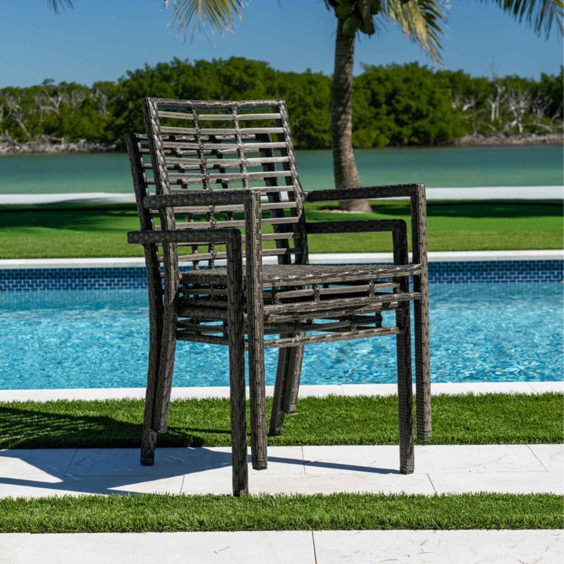 Chaise de terrasse empilable avec coussin Coldfield, Standard
