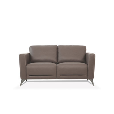 Dossett 59" Genuine Leather Square Arm Loveseat