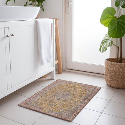 Tapis doré intérieur / extérieur lavable à la machine Claudian ACN1651