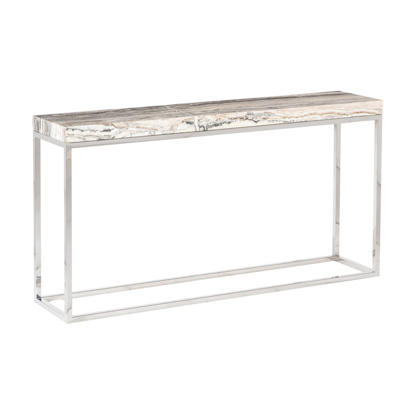 Onyx Console Table, Stainless Steel
