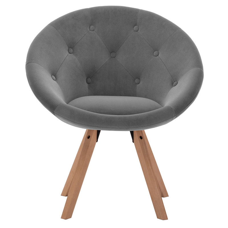 Angellique Velvet Accent Chair, Gray