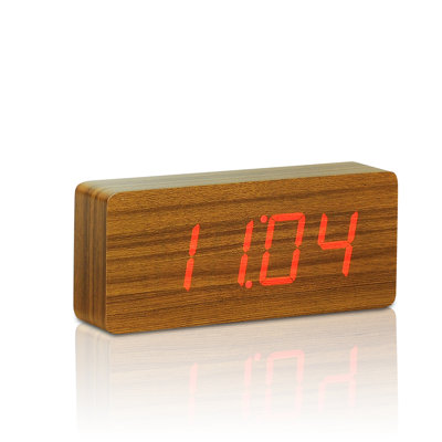 Sleek & Chic Modern Digital Wood Electric Alarm Tabletop Clock