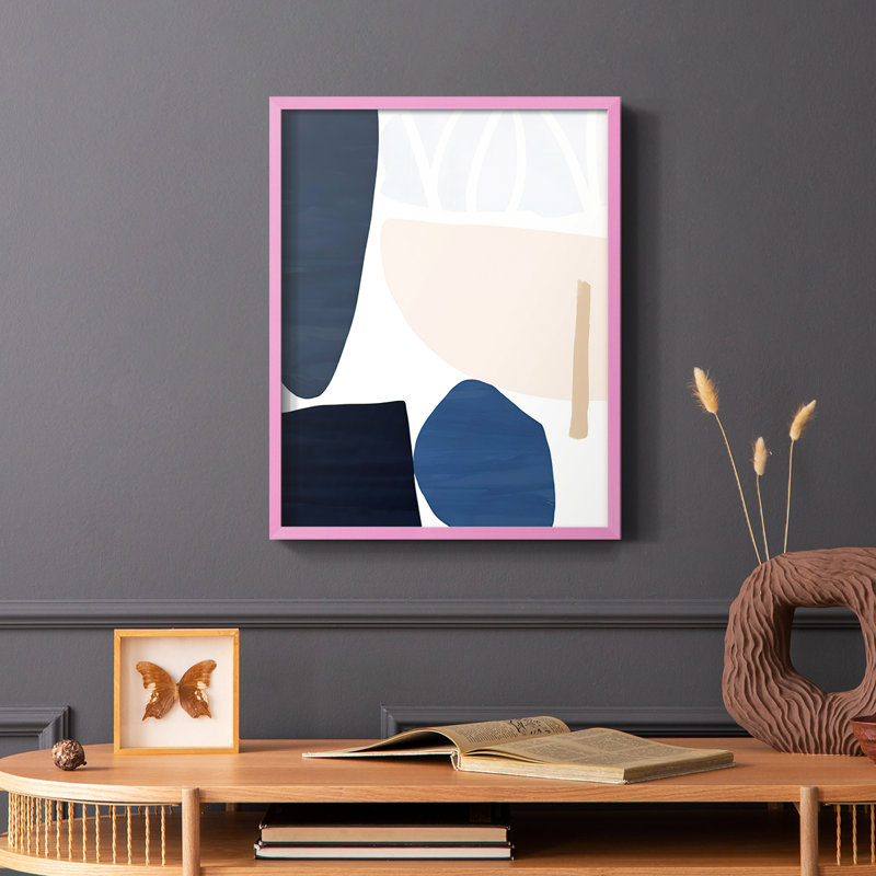 Denim et sable I, reproduction encadrée - bois massif, Rose, H 10 po x l 8 po