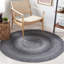 Tapis rond en polyester tissé à la main noir / ivoire L Bachel-484873936