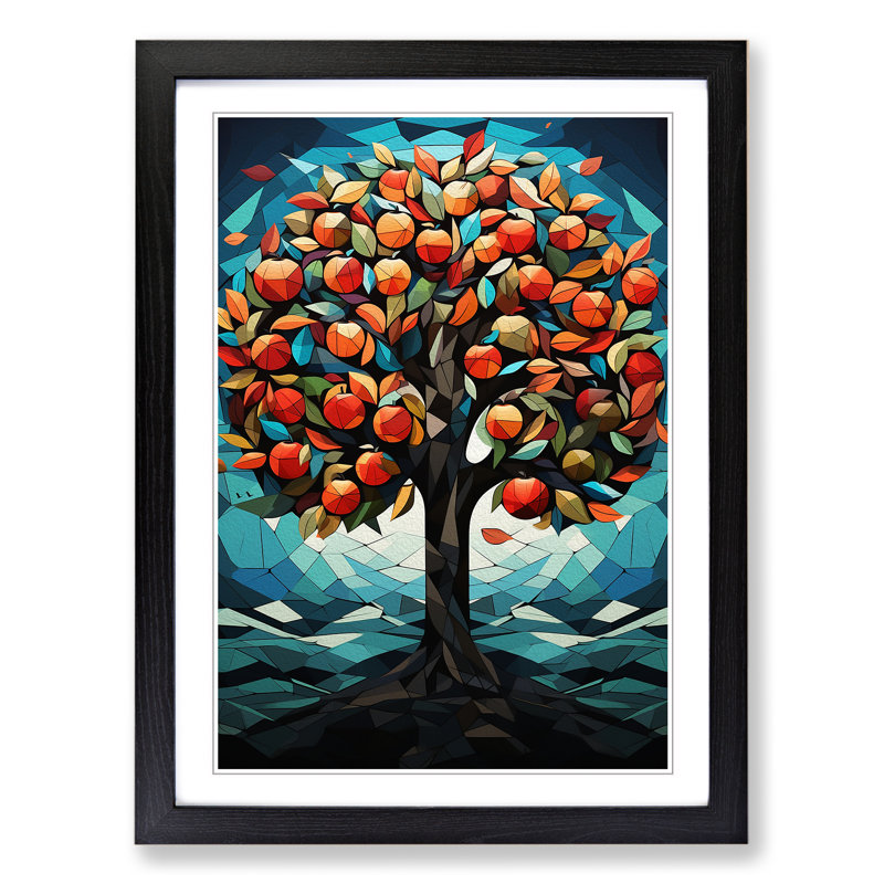 Single Picture Frame Print on Wood, 34cm H x 25cm W, Black Framed