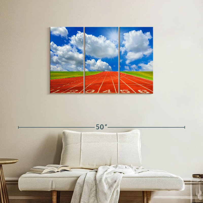 Cloudscape Over Running Track, 24" H x 38" W