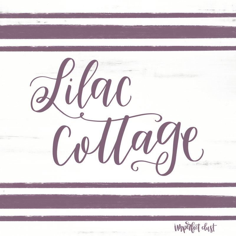 Lilas chalet - art textuel, H 12 po x l 12 po, Cadre doré simple, Non