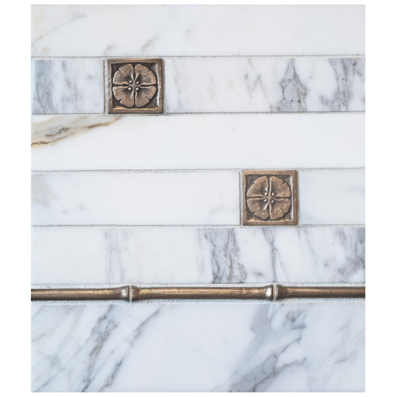 Twig 10" x 0.5" Metal Liner Tile Trim, Traditional Bronze