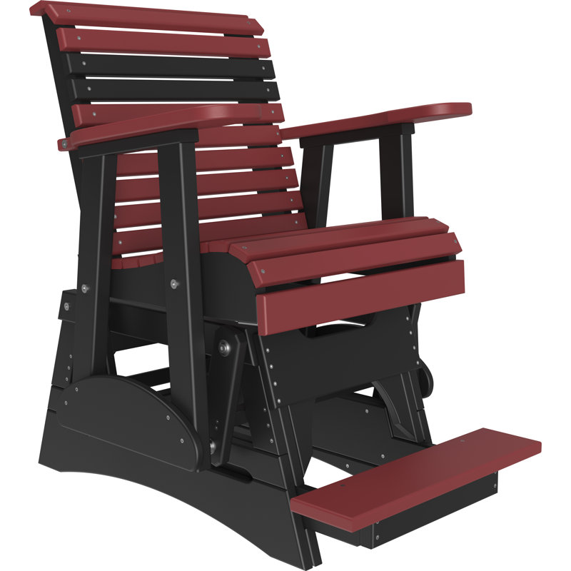 Chaise d'extérieur coulissante en polywood, Rouge / noir