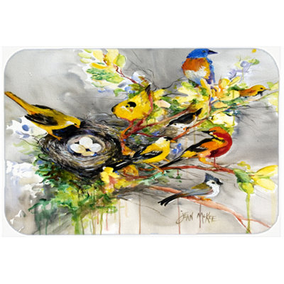 Caroline's Treasures Spring Birds Glass Cutting Board