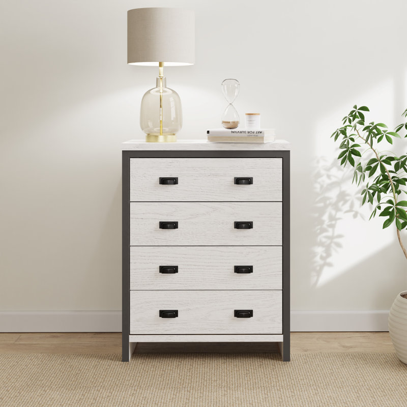 Alechandre 73cm W 4 - Drawer Chest of Drawers, White