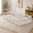 Twin Size Floor Bed with Fence without Door, Rubber Wood Floor Bed with Safety Guardrails,White