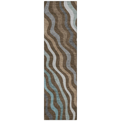 Machine Washable Indoor/Outdoor Chantille ACN2570 Abstract Rug