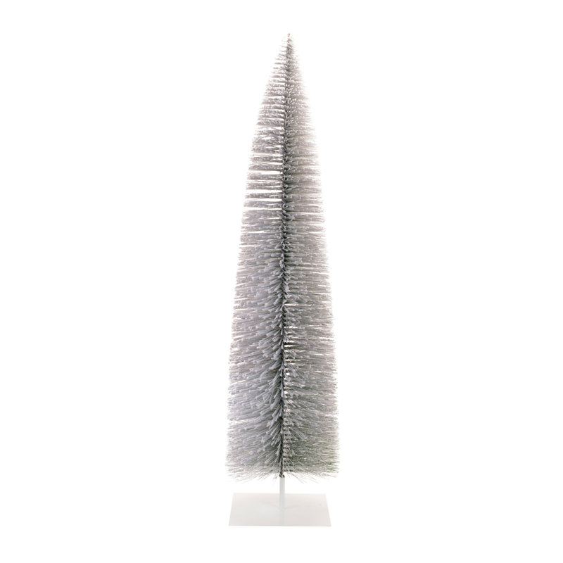 Arbres de Noël argentés scintillants, Blanc