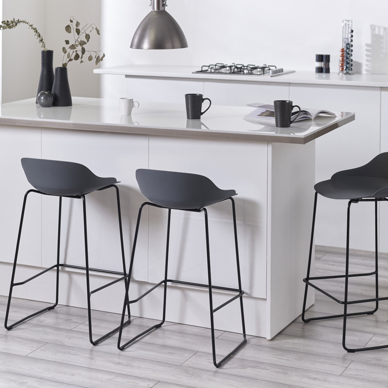 Nikhil Bar Stool, Dark Grey/Black