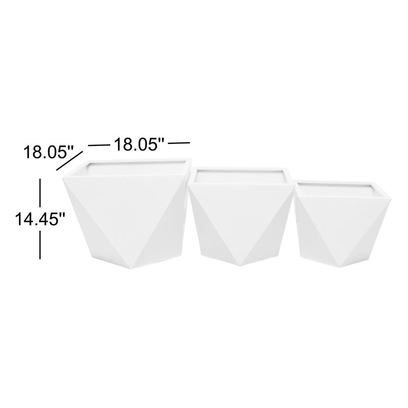 Esma Metal Planter, White