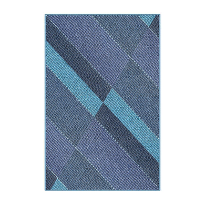 Tapis mauve/bleu à motifs, Rectangle 4 pi x 6 pi