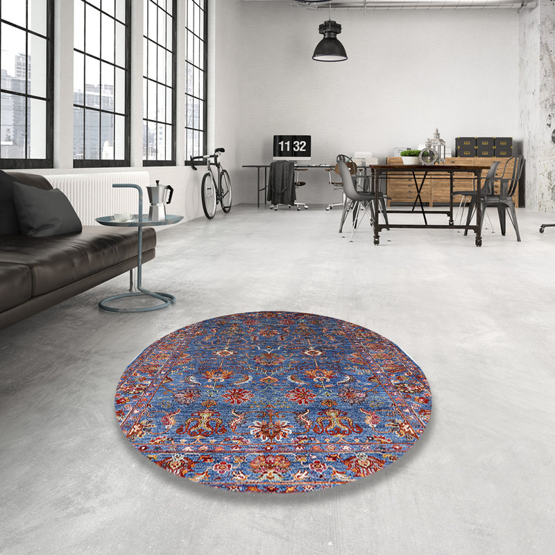 Floral Indoor Rug, Round 6'