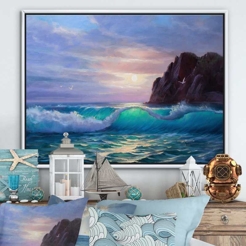 «Sunshine Reflecting Throug Braking Waves II», reproduction sur toile flottante, H 30 po x l 40 po x 1,5 po