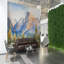 Hand-Painted Yosemite Mountain Landscape Wall Mural-1873275501