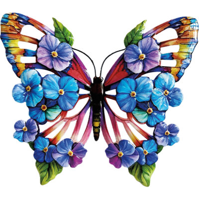 8" Iron Butterfly Plaque, Set of 3