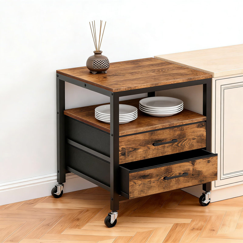 Mini support mobile avec rangement, chariot roulant à 4 niveaux avec roulettes verrouillables, imprimante robuste ou armoire d'appoint pour la cuisine, le bureau ou le salon