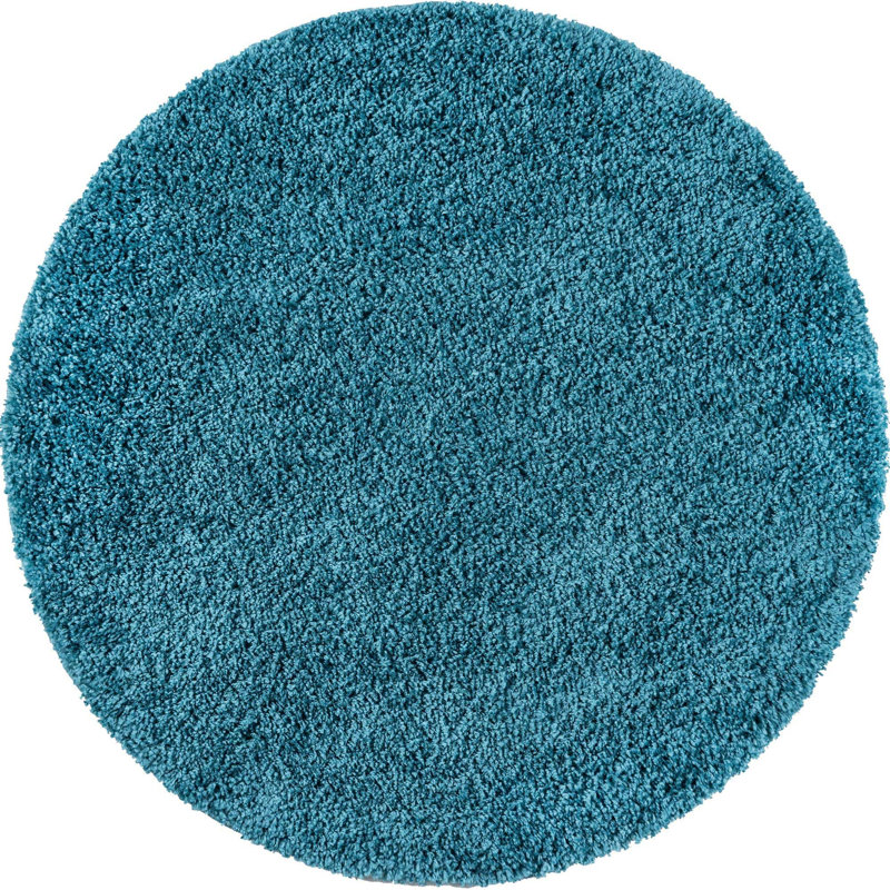 Tapis turquoise, Rond 3 pi 3 po