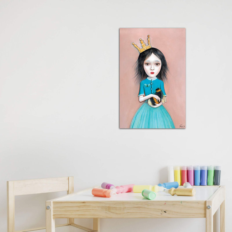 «Queenie» par Neil Thompson - reproduction d'art, H 18 po x l 12 po x 1,5 po, Toile tendue, Pas de tapis