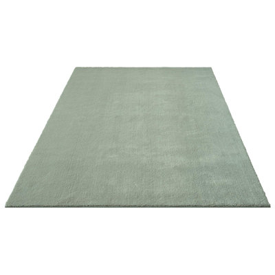 The Carpet Relax – Modern Rug, Fluffy, Short Pile, Non-Slip Underside, Washable Up To 30°C, Super-Soft, Fur Look, Green
