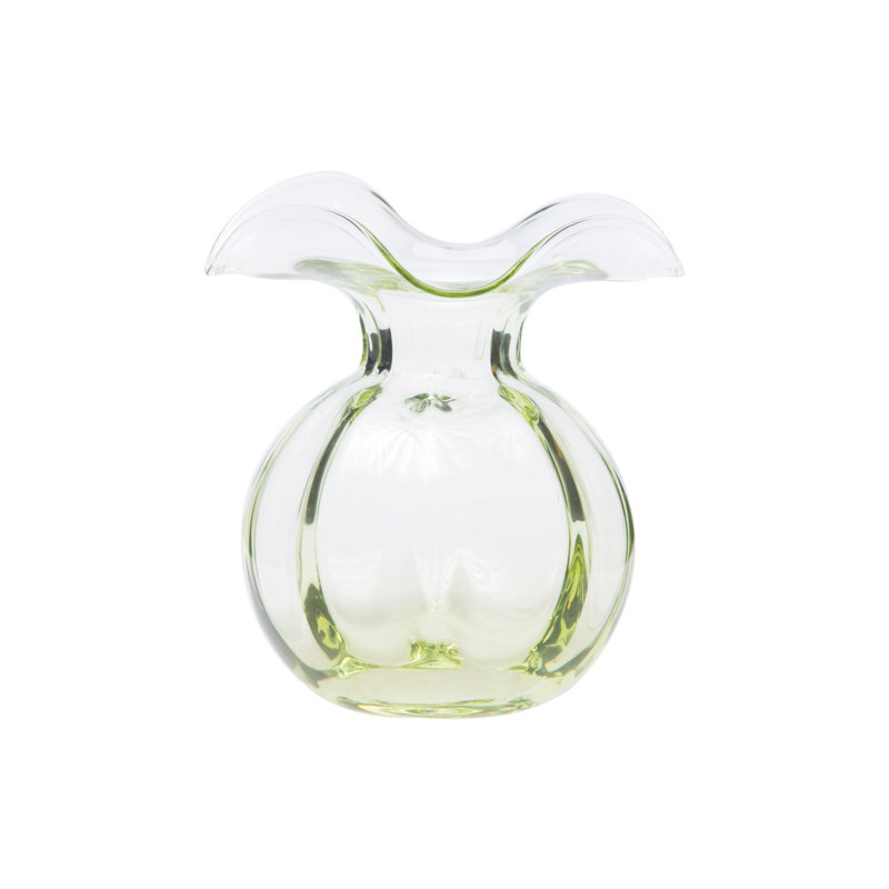 Hibiscus Glass Vase, Green, 5.5" H x 5" W x 5" D - Bud