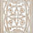 Rectangular Mango Wood Wall Panel Hand Crafted With Intricate Carving, White and Brown