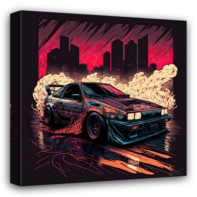 Reproduction sur toile sans cadre de la voiture de l'AE86 Retro IV, H 26 po x l 26 po x P 1,5 po