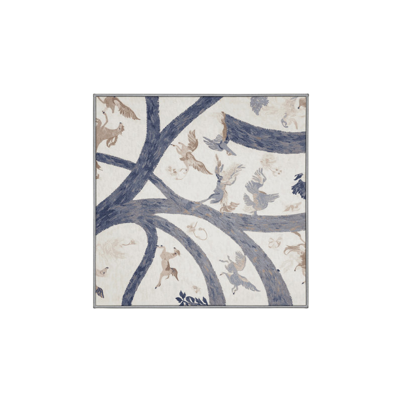 Tapis gris soyeux et moelleux, Carré 4 pi