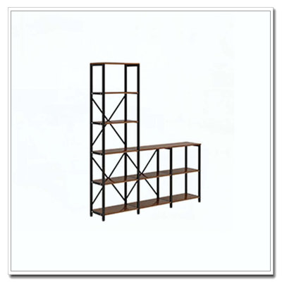 6-Tier Rustic Ladder Corner Etagere Bookshelf For Living Room, Office, Kitchen