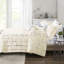 Édredon double / grand et or métallique - Design élégant, doux, rembourré, 2 taies décoratives, coussins décoratifs, imprimé géométrique de literie lavable à la machine,,,-126359247-126359251